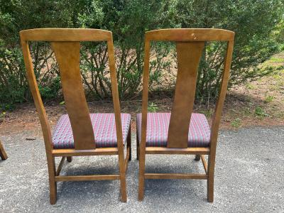 Michael Taylor Stunning Set 8 Michael Taylor Asian influenced Burl Elm Dining Chair Mid Century