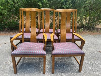 Michael Taylor Stunning Set 8 Michael Taylor Asian influenced Burl Elm Dining Chair Mid Century