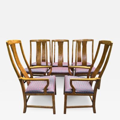 Michael Taylor Stunning Set 8 Michael Taylor Asian influenced Burl Elm Dining Chair Mid Century