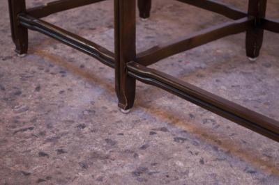 Michael Taylor Vintage Michael Taylor Far East Console Table for Baker in Oak and Burl Inlay