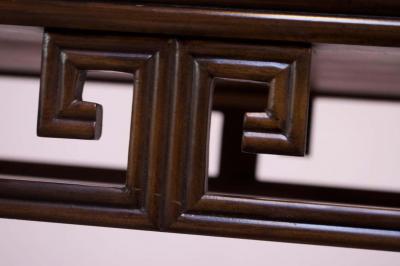 Michael Taylor Vintage Michael Taylor Far East Console Table for Baker in Oak and Burl Inlay