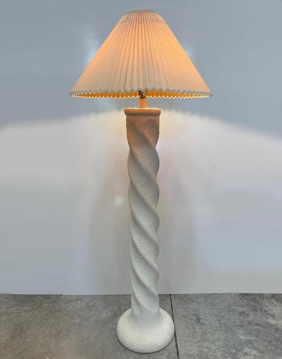 Michael Taylor Vintage Spiral Plaster Floor Lamps Michael Taylor Style 1980s Pair