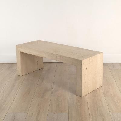 Michael Taylor Waterfall Travertine Coffee Table U S A circa 1980