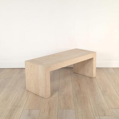 Michael Taylor Waterfall Travertine Coffee Table U S A circa 1980