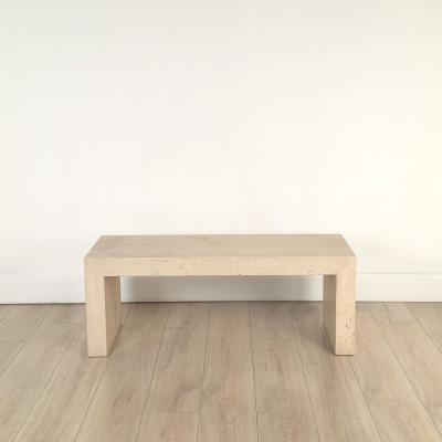 Michael Taylor Waterfall Travertine Coffee Table U S A circa 1980