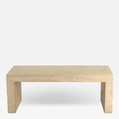 Michael Taylor Waterfall Travertine Coffee Table U S A circa 1980