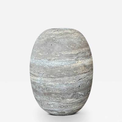 Michael Verheyden DADO LARGE VASE IN BROWN TRAVERTINE