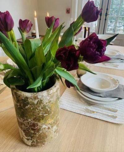 Michael Verheyden FRESCO RECIPIENT BOTTLE HOLDER IN DIASPRO SICILIANO MARBLE