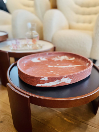 Michael Verheyden OVAL SERVE BOX IN ROSSO FRANCIA