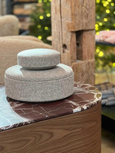 Michael Verheyden PASTILLE M BOX COVERED IN FELT TAUPE