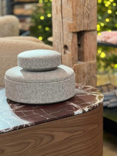 Michael Verheyden PASTILLE ROUND BOX IN SUEDE