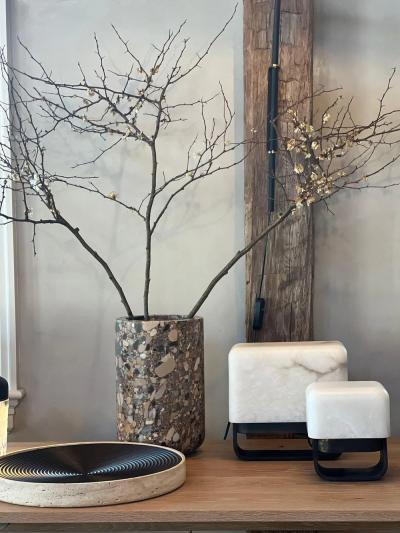 Michael Verheyden TALL BUSK VASE IN BRECCIA ALBA