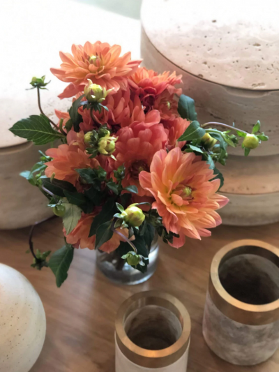 Michael Verheyden X SMALL COPPA CONTAINER WITH BRONZE RIM AND TRAVERTINE