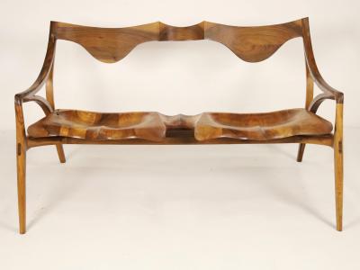Michael Wilson Extraordinary Museum Quality Settee by Well Know Artist Michael Wilson