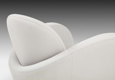 Michael Wolk Pair of Swivel Lounge Chairs in Light Gray Ultrasuede by Michael Wolk