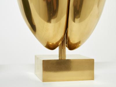 Michel Armand Michel Armand gilt bronze modernist Flame sculpture table lamp 1970
