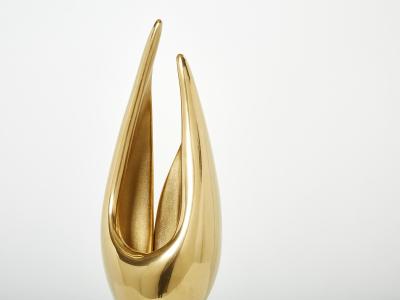 Michel Armand Michel Armand gilt bronze modernist sculpture table lamp 1970