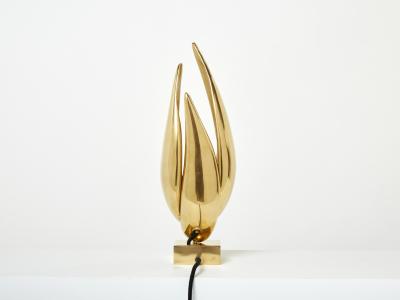 Michel Armand Michel Armand gilt bronze modernist sculpture table lamp 1970