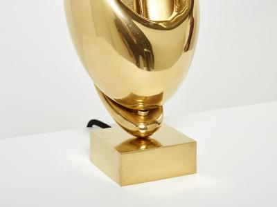 Michel Armand Michel Armand gilt bronze modernist sculpture table lamp 1970