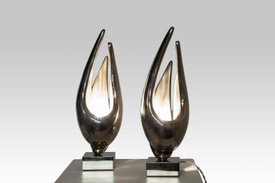 Michel Armand pair of table lamps by Michel Armand model Flamme 