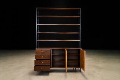 Michel Arnault Bookshelf in Hardwood Metal by Michel Arnault for Mobilia Contempor nea