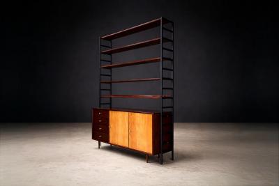 Michel Arnault Bookshelf in Hardwood Metal by Michel Arnault for Mobilia Contempor nea