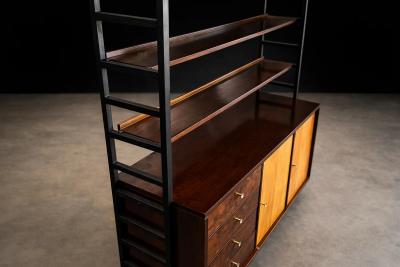 Michel Arnault Bookshelf in Hardwood Metal by Michel Arnault for Mobilia Contempor nea