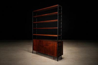 Michel Arnault Bookshelf in Hardwood Metal by Michel Arnault for Mobilia Contempor nea