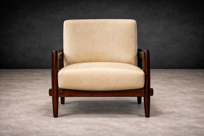Michel Arnoult Armchair in Imbuia Wood Mohair Michel Arnoult 1960