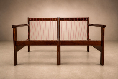 Michel Arnoult Arnoult Ouro Preto Modular Loveseat Pair of Open Arm Lounge Chairs in Imbuia