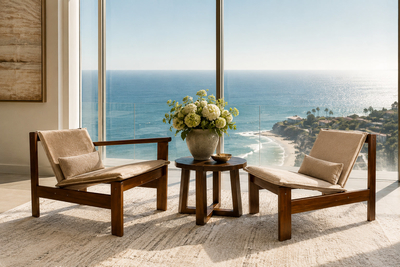 Michel Arnoult Arnoult Ouro Preto Modular Loveseat Pair of Open Arm Lounge Chairs in Imbuia