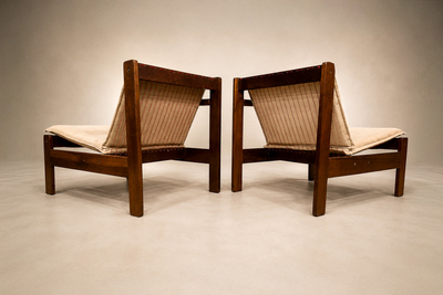 Michel Arnoult Arnoult Ouro Preto Modular Loveseat Pair of Open Arm Lounge Chairs in Imbuia