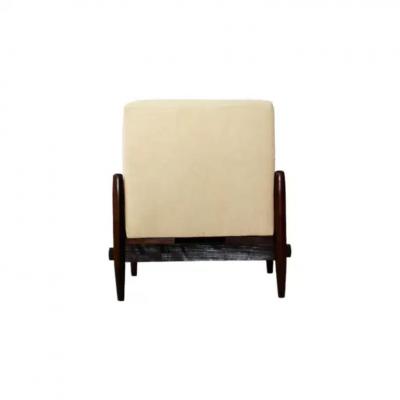 Michel Arnoult Brazilian Mid Century Armchair in Wood and Leather by Michel Arnoult c 1960s