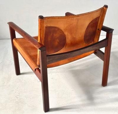 Michel Arnoult PegLev Leather Lounge Chair Brazil 1960