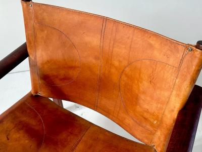 Michel Arnoult PegLev Leather Lounge Chair Brazil 1960