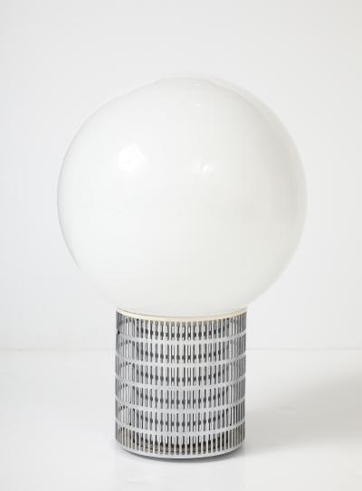 Michel Boyer Michel Boyer Model 10525 Verre LumiereChrome Steel Opaline Globe Table Lamp