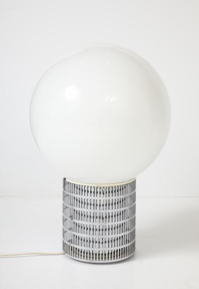 Michel Boyer Michel Boyer Model 10525 Verre LumiereChrome Steel Opaline Globe Table Lamp