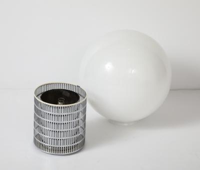 Michel Boyer Michel Boyer Model 10525 Verre LumiereChrome Steel Opaline Globe Table Lamp