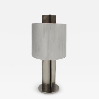 Michel Boyer Mid Century Modern Michel Boyer Steel French Sculptural Table Lamp