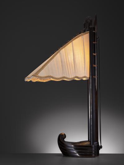 Michel De Klerk Michel de Klerk Amsterdam School Sailboat Table Lamp circa 1925