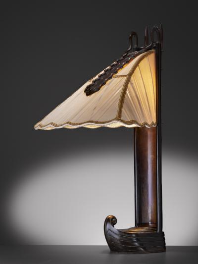 Michel De Klerk Michel de Klerk Amsterdam School Sailboat Table Lamp circa 1925