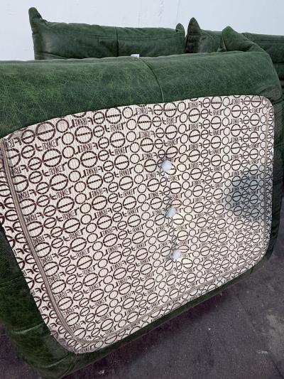 Michel Ducaroy 5 Piece Togo Sofa in Emerald Green Leather by Michel Ducaroy for Ligne Roset