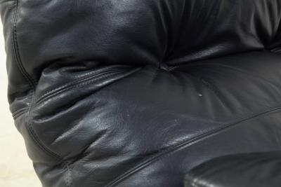 Michel Ducaroy Ducaroy Ligne Roset Sofa Set in Brown Perspex with Black Leather