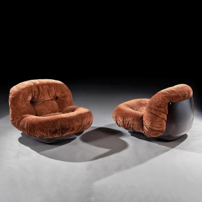 Michel Ducaroy Rare Pair of Early Ligne Roset Vintage Armchairs 1970s Michel Ducaroy