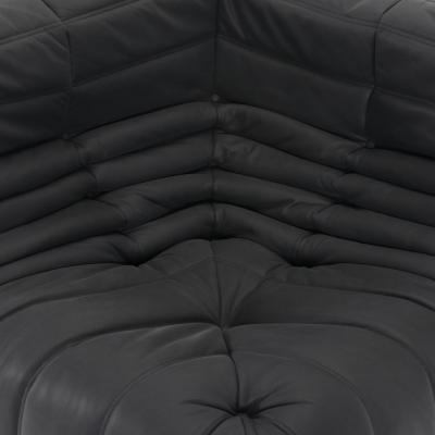 Michel Ducaroy Restored Ligne Roset Togo 5 Piece Sectional Set in Monolith Black Leather