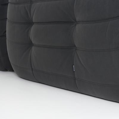 Michel Ducaroy Restored Ligne Roset Togo 5 Piece Sectional Set in Monolith Black Leather