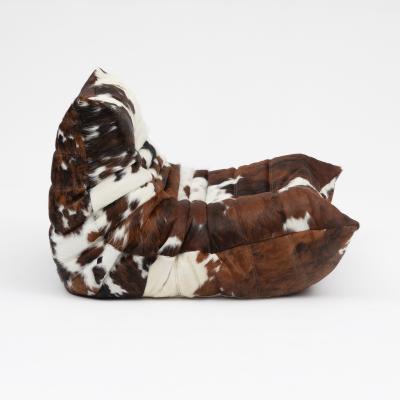 Michel Ducaroy Vintage Ligne Roset Togo Fireside Chair in Natural Cowhide Michel Ducaroy