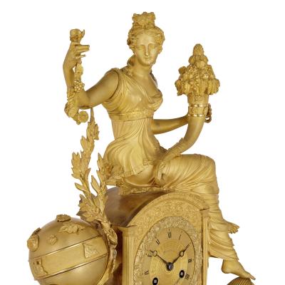 Michel Fran ois Piolaine Empire gilt bronze mantel clock by Michel Fran ois Piolaine