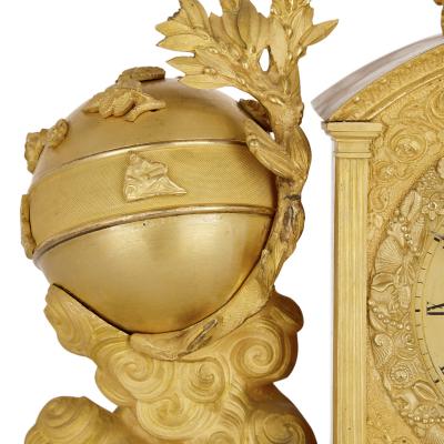 Michel Fran ois Piolaine Empire gilt bronze mantel clock by Michel Fran ois Piolaine