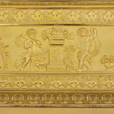 Michel Fran ois Piolaine Empire gilt bronze mantel clock by Michel Fran ois Piolaine